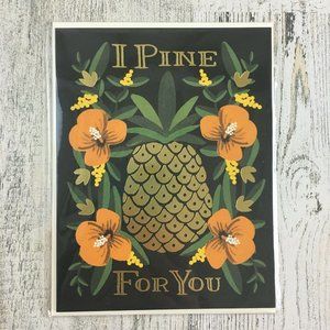 NEW Rifle Paper Co I Pine for You Pineapple Single Greeting Card Love Miss You